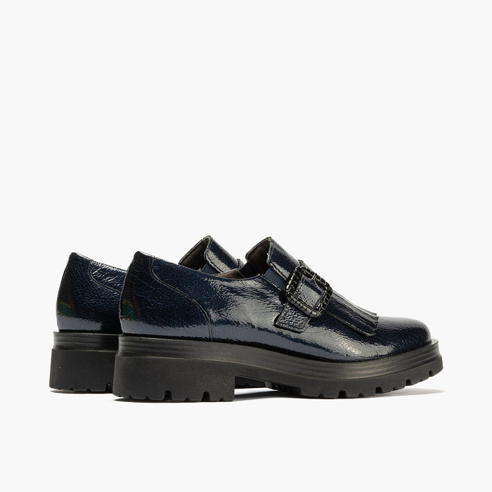 pitillos Zapato Abotinado en Charol de mujer color marino Rebajas de fin de temporada