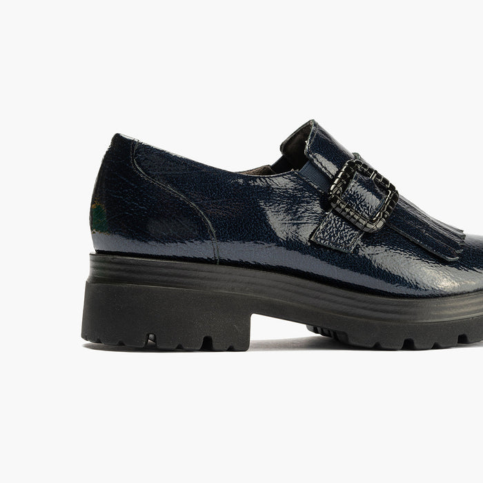 pitillos Zapato Abotinado en Charol de mujer color marino Rebajas de fin de temporada