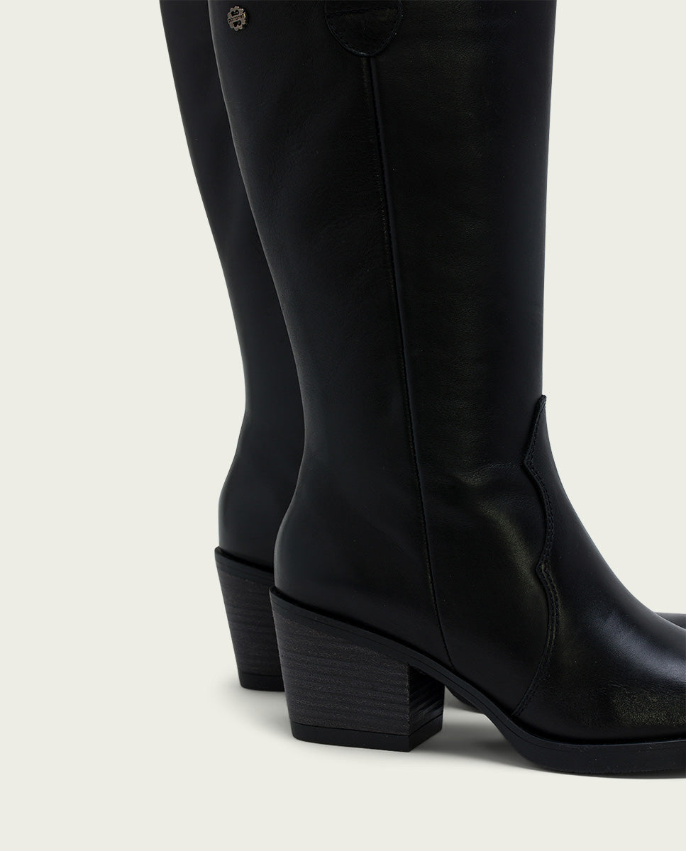 ﻿porronet BOTAS COWBOY DE PIEL NEGRA CON CREMALLERA HELGA Últimos 3 días