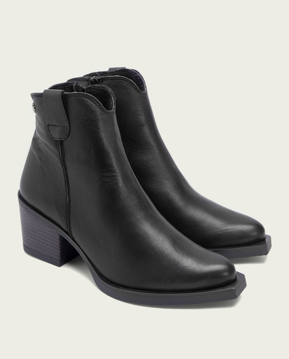 porronet BOTINES COWBOY DE PIEL NEGRO CON CREMALLERA HADRIA COMPRAR AHORA