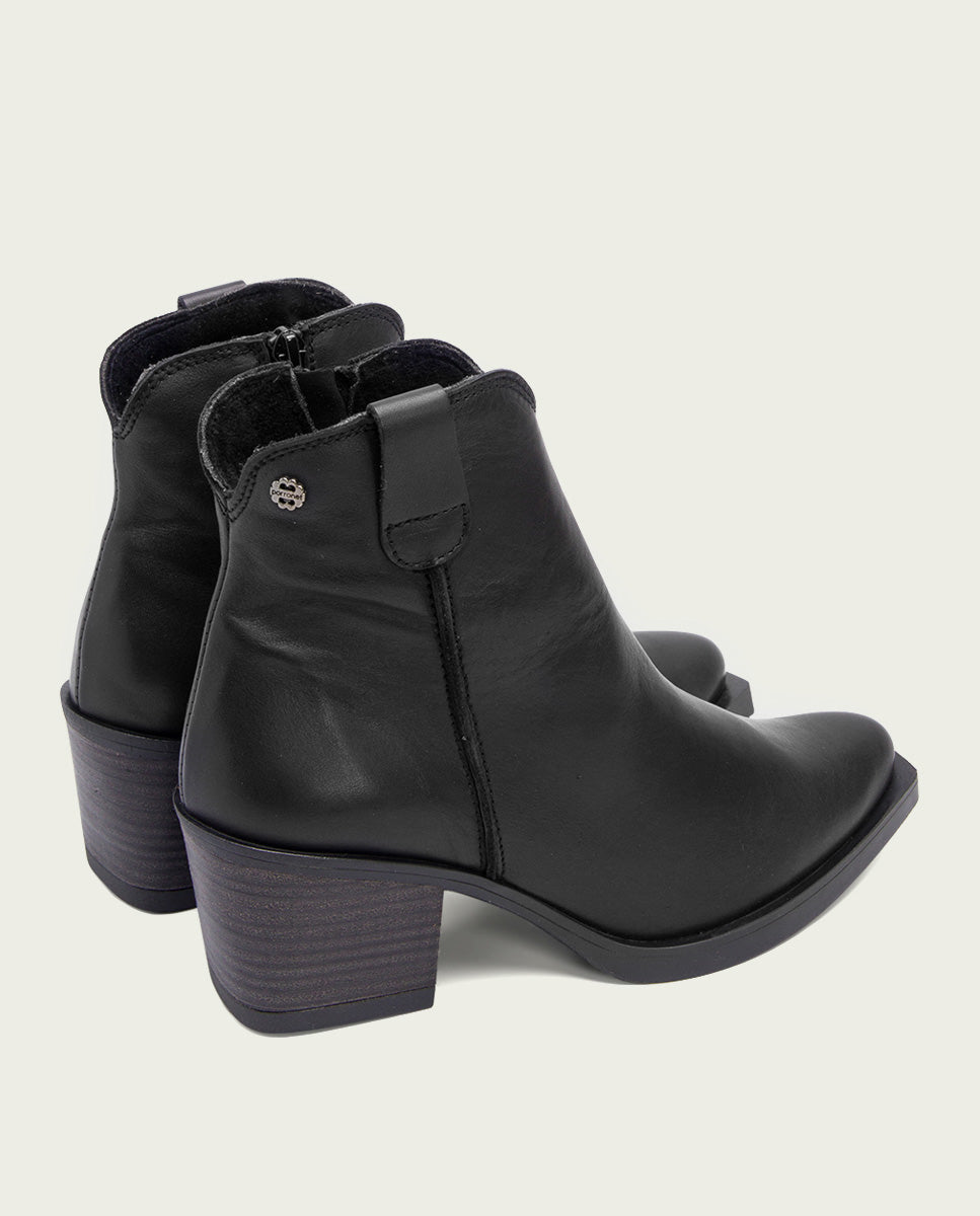 porronet BOTINES COWBOY DE PIEL NEGRO CON CREMALLERA HADRIA COMPRAR AHORA