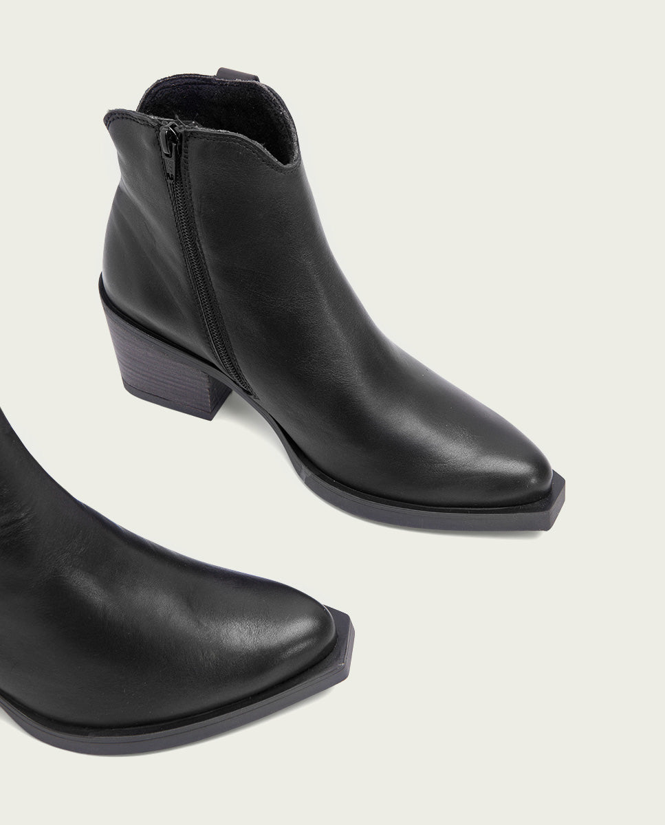 porronet BOTINES COWBOY DE PIEL NEGRO CON CREMALLERA HADRIA COMPRAR AHORA