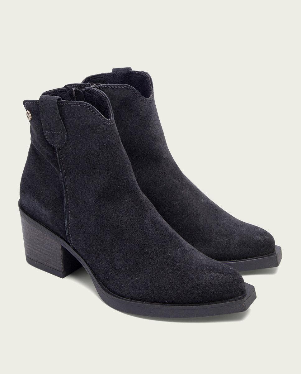 porronet BOTINES COWBOY DE PIEL CARBÓN CON CREMALLERA HEBE ÚLTIMAS EDICIONES