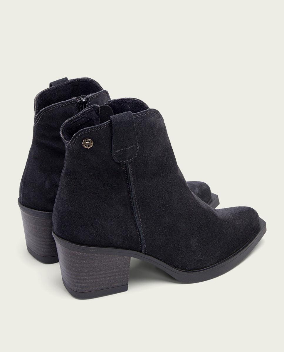 porronet BOTINES COWBOY DE PIEL CARBÓN CON CREMALLERA HEBE ÚLTIMAS EDICIONES