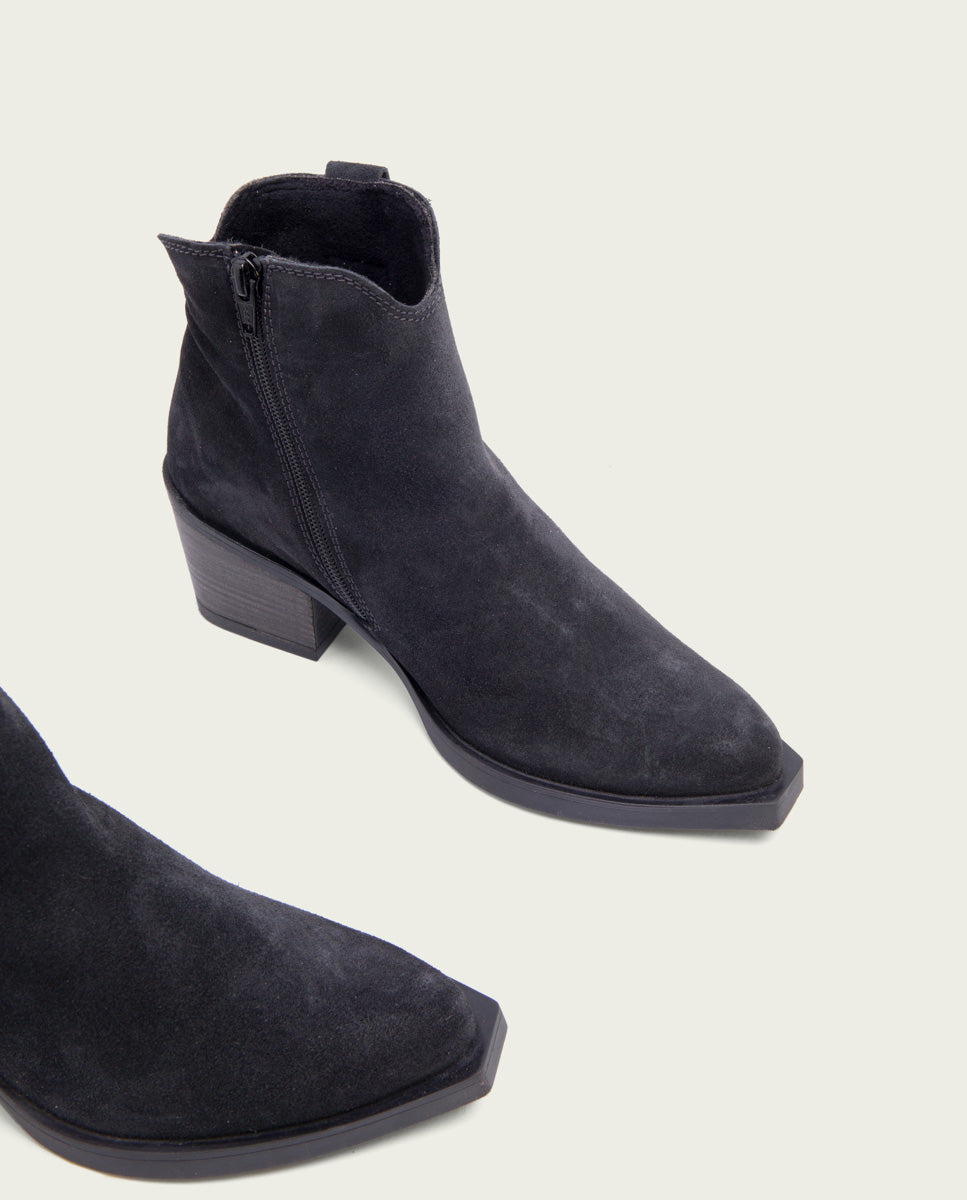 porronet BOTINES COWBOY DE PIEL CARBÓN CON CREMALLERA HEBE ÚLTIMAS EDICIONES