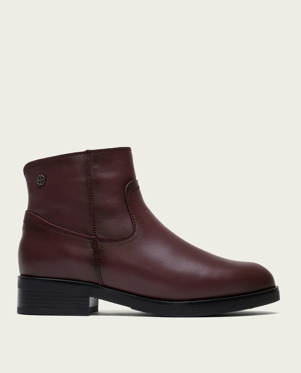 porronet BOTINES DE PIEL BURDEOS CON CREMALLERA EINES Precio de fábrica
