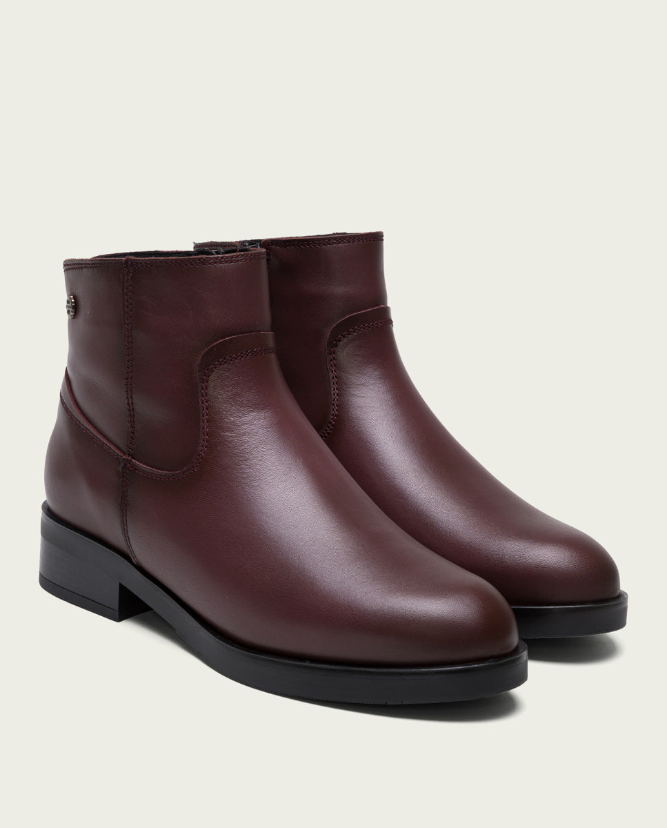 porronet BOTINES DE PIEL BURDEOS CON CREMALLERA EINES Precio de fábrica