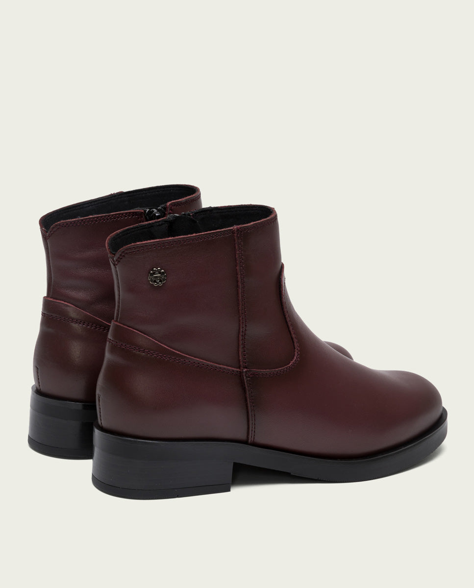 porronet BOTINES DE PIEL BURDEOS CON CREMALLERA EINES Precio de fábrica