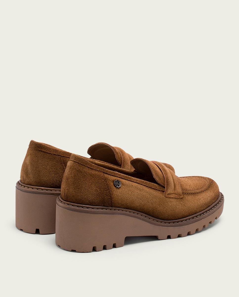 porronet MOCASINES DE PIEL CON CUÑA CUERO LAIA Promoción por tiempo limitado