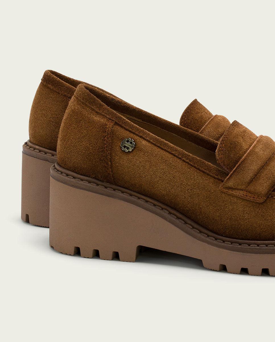 porronet MOCASINES DE PIEL CON CUÑA CUERO LAIA Promoción por tiempo limitado