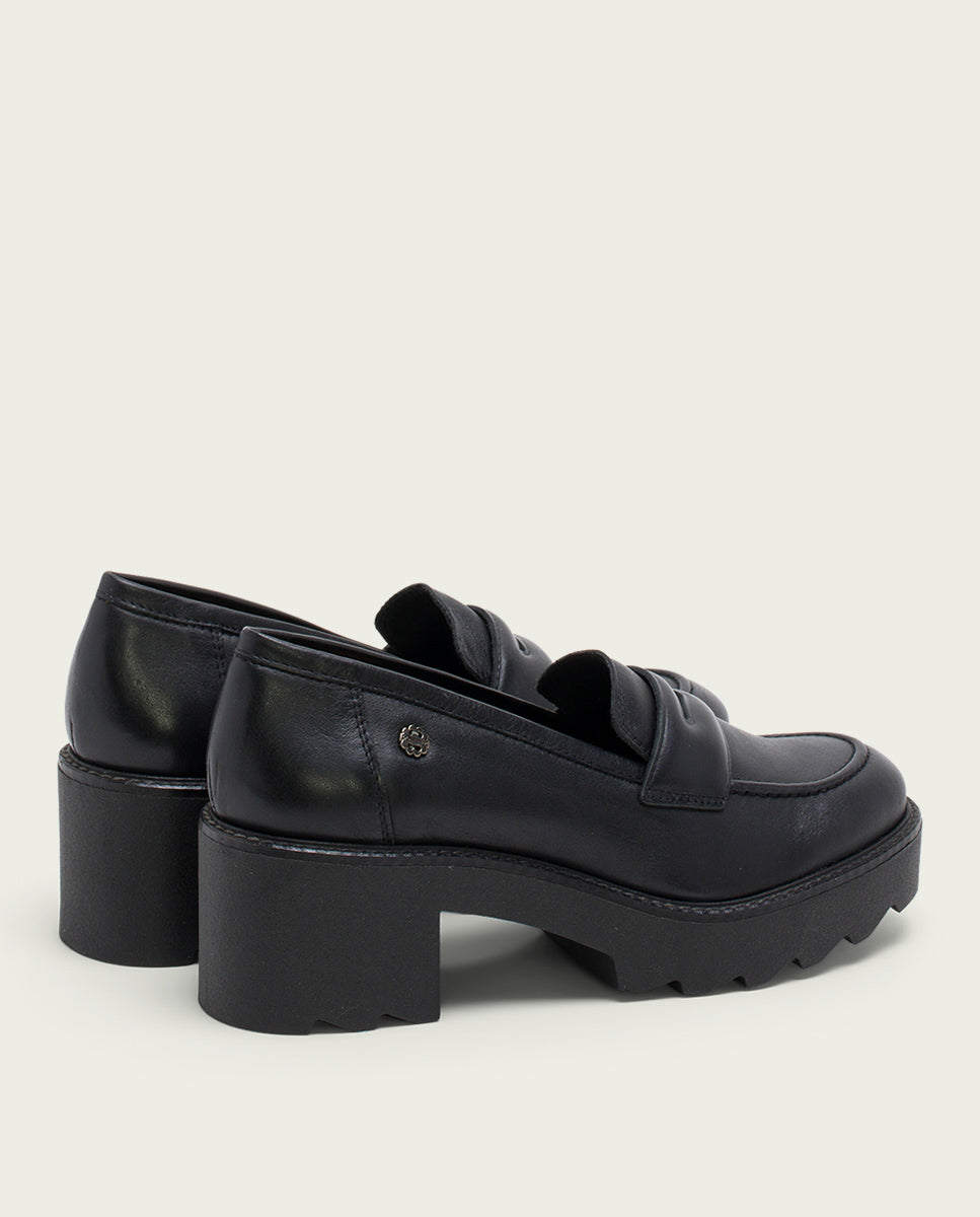 porronet MOCASINES DE PIEL CON TACÓN NEGRO MABEL Promoción trimestral