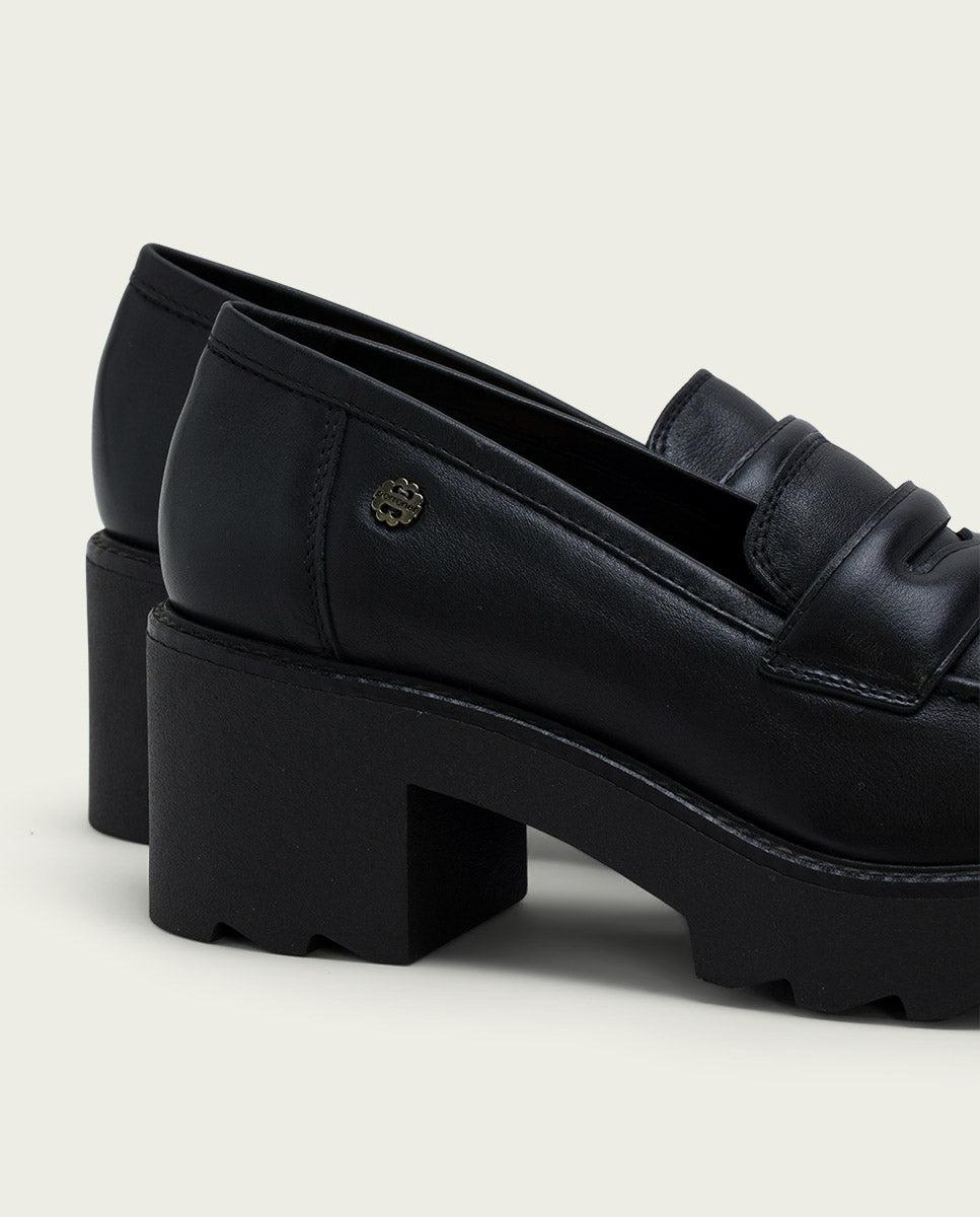 porronet MOCASINES DE PIEL CON TACÓN NEGRO MABEL Promoción trimestral