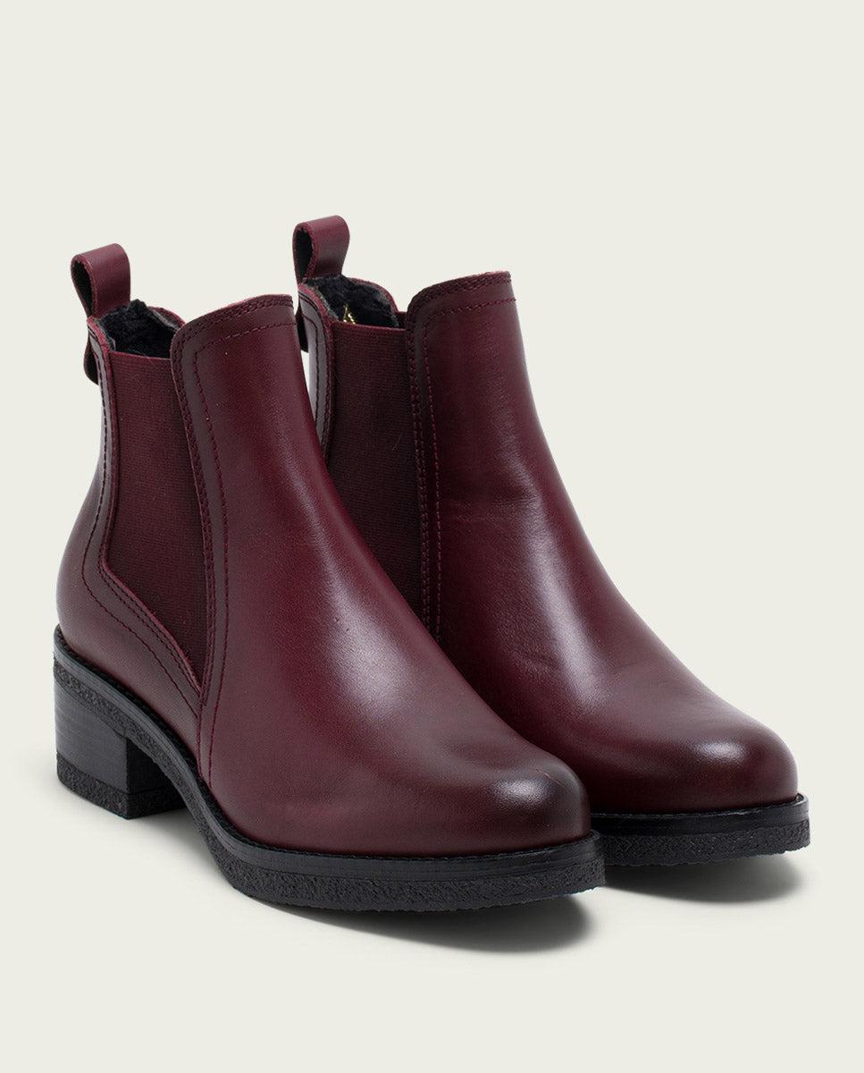porronet BOTINES DE PIEL BURDEOS CON ELÁSTICOS GIANNINA Tienda de fábrica