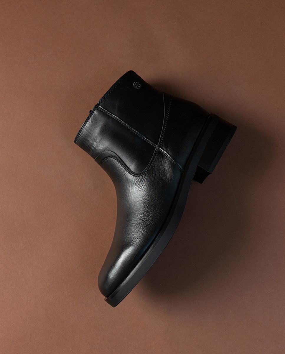 porronet BOTINES DE PIEL NEGROS CON CREMALLERA EINES Ahorra y exporta