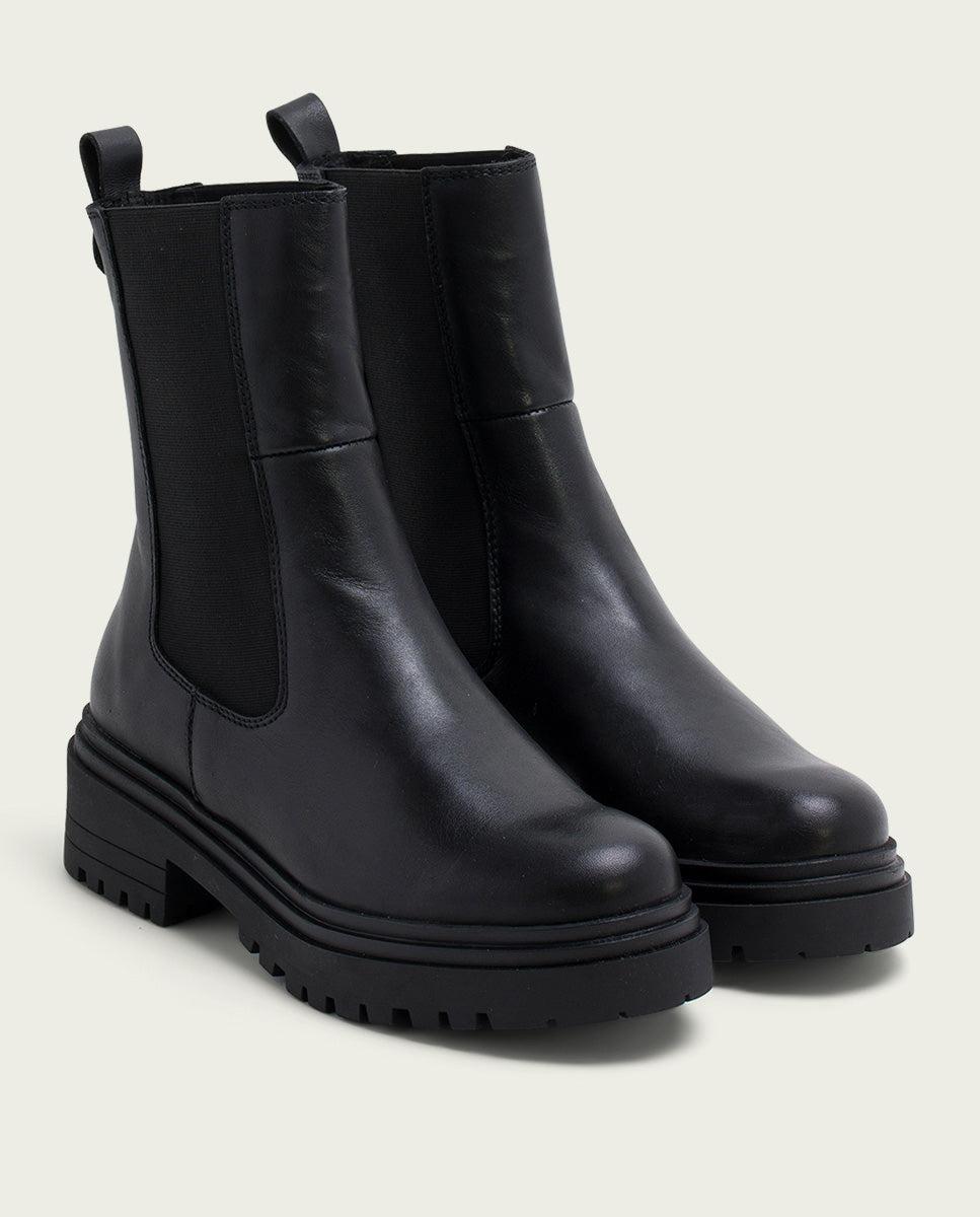 porronet BOTINES DE PIEL NEGROS CON ELASTICOS FILIS Rebajas de fin de temporada