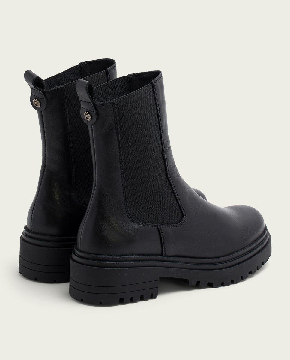 porronet BOTINES DE PIEL NEGROS CON ELASTICOS FILIS Rebajas de fin de temporada
