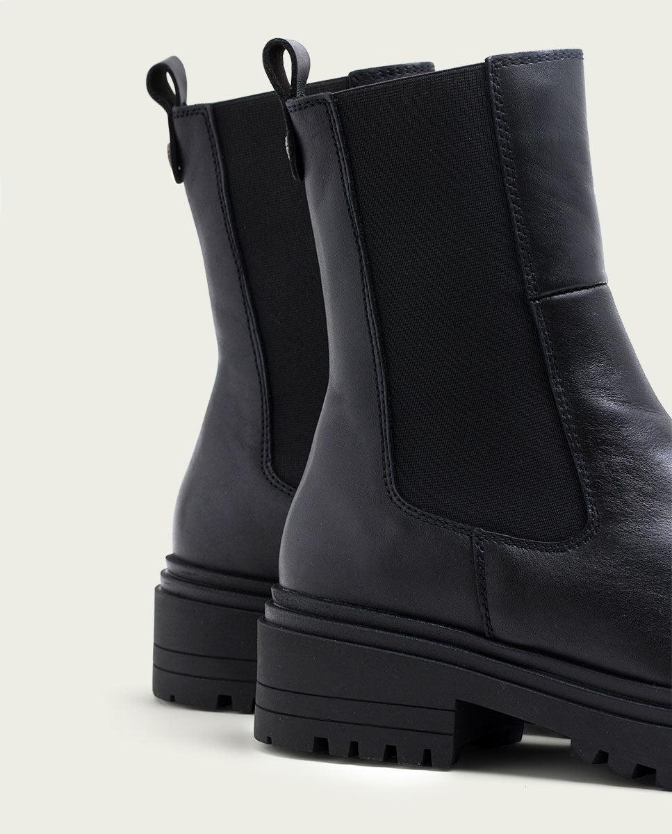 porronet BOTINES DE PIEL NEGROS CON ELASTICOS FILIS Rebajas de fin de temporada