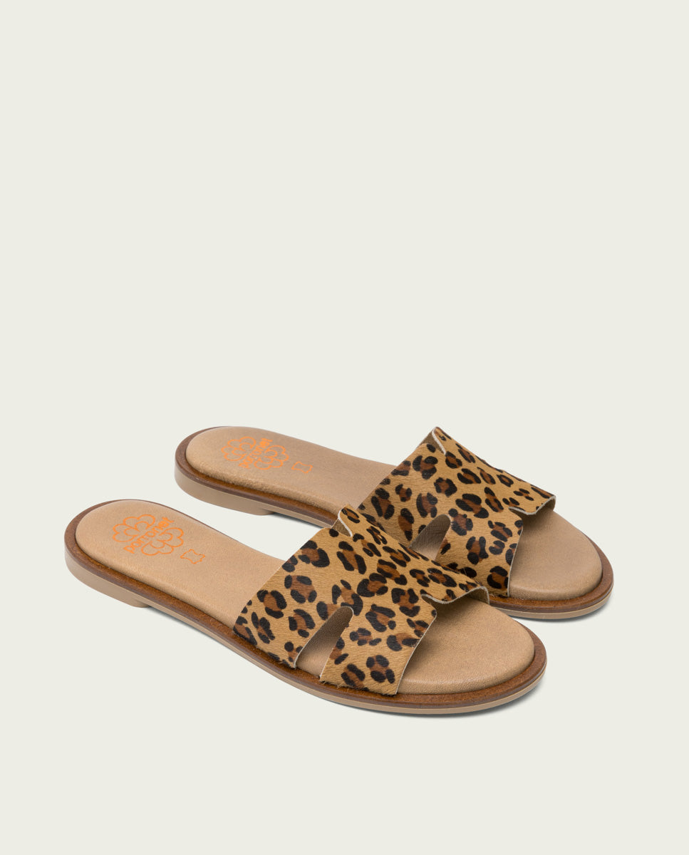 porronet SANDALIA PLANA PIEL ANIMAL PRINT CHLOE En línea