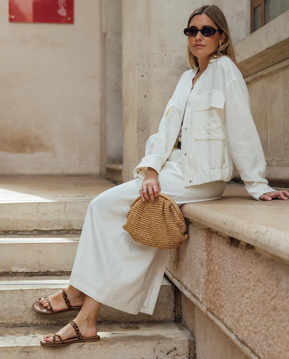 porronet SANDALIA PLANA PIEL ANIMAL PRINT CELINE Outlet online