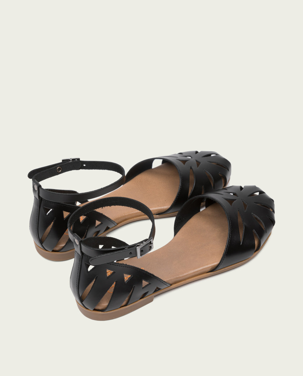 porronet SANDALIA PLANA PIEL NEGRO BETH Venta caliente
