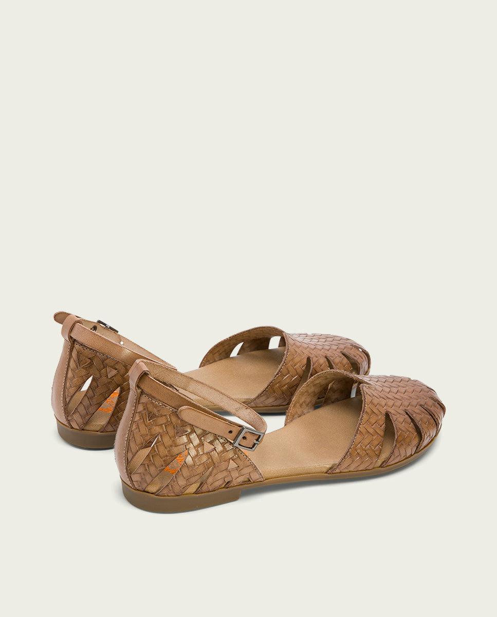 porronet SANDALIA PLANA PIEL TAUPE BECCA Descuento