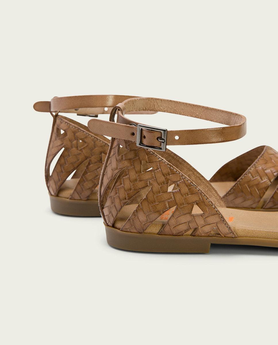 porronet SANDALIA PLANA PIEL TAUPE BECCA Descuento