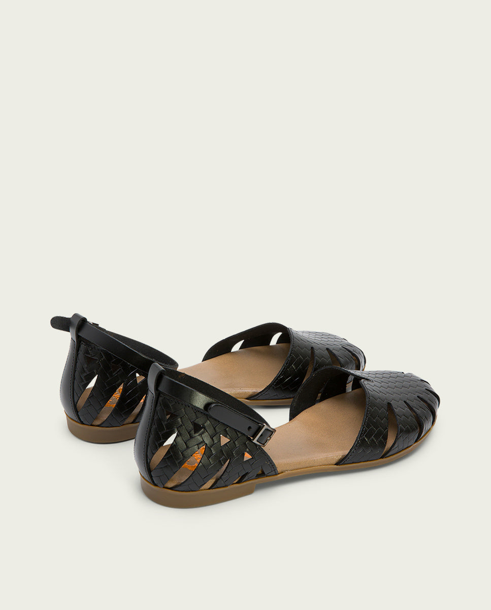 porronet SANDALIA PLANA PIEL NEGRA BECCA Tienda