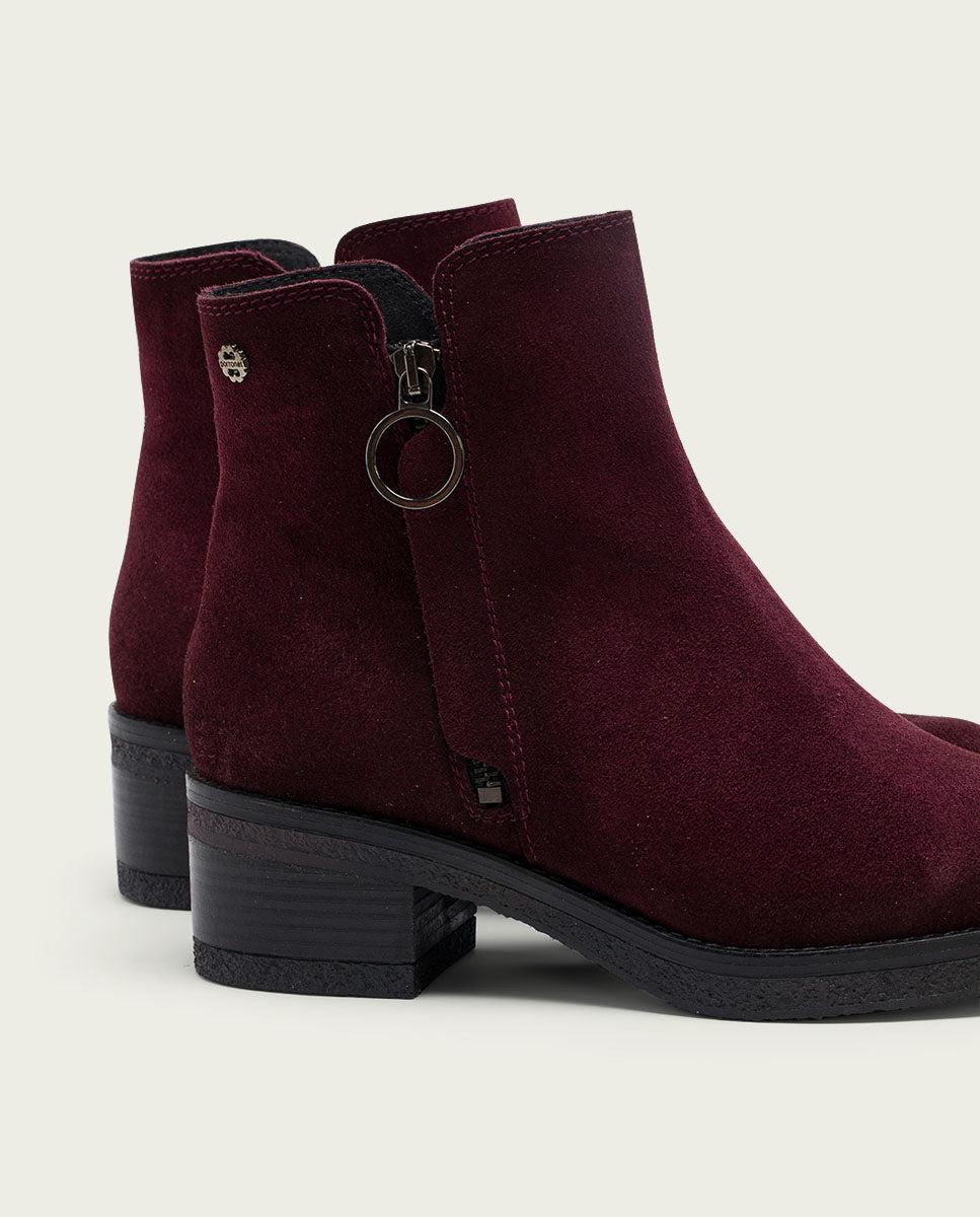 porronet BOTINES DE PIEL BURDEOS CON CREMALLERA GLEDA Rebajas online