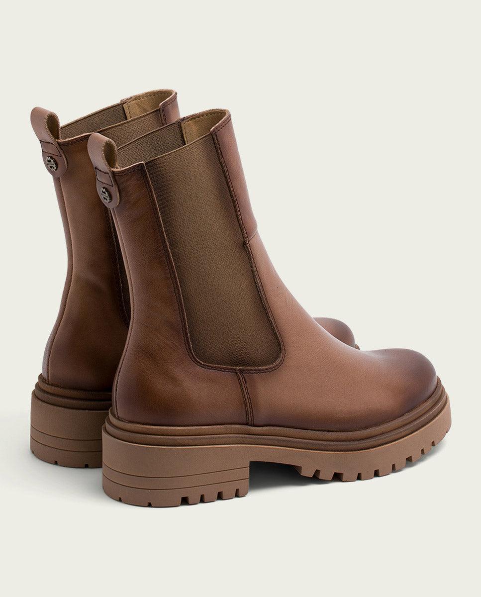 porronet BOTINES DE PIEL TAUPE CON ELASTICOS FILIS Envío gratis
