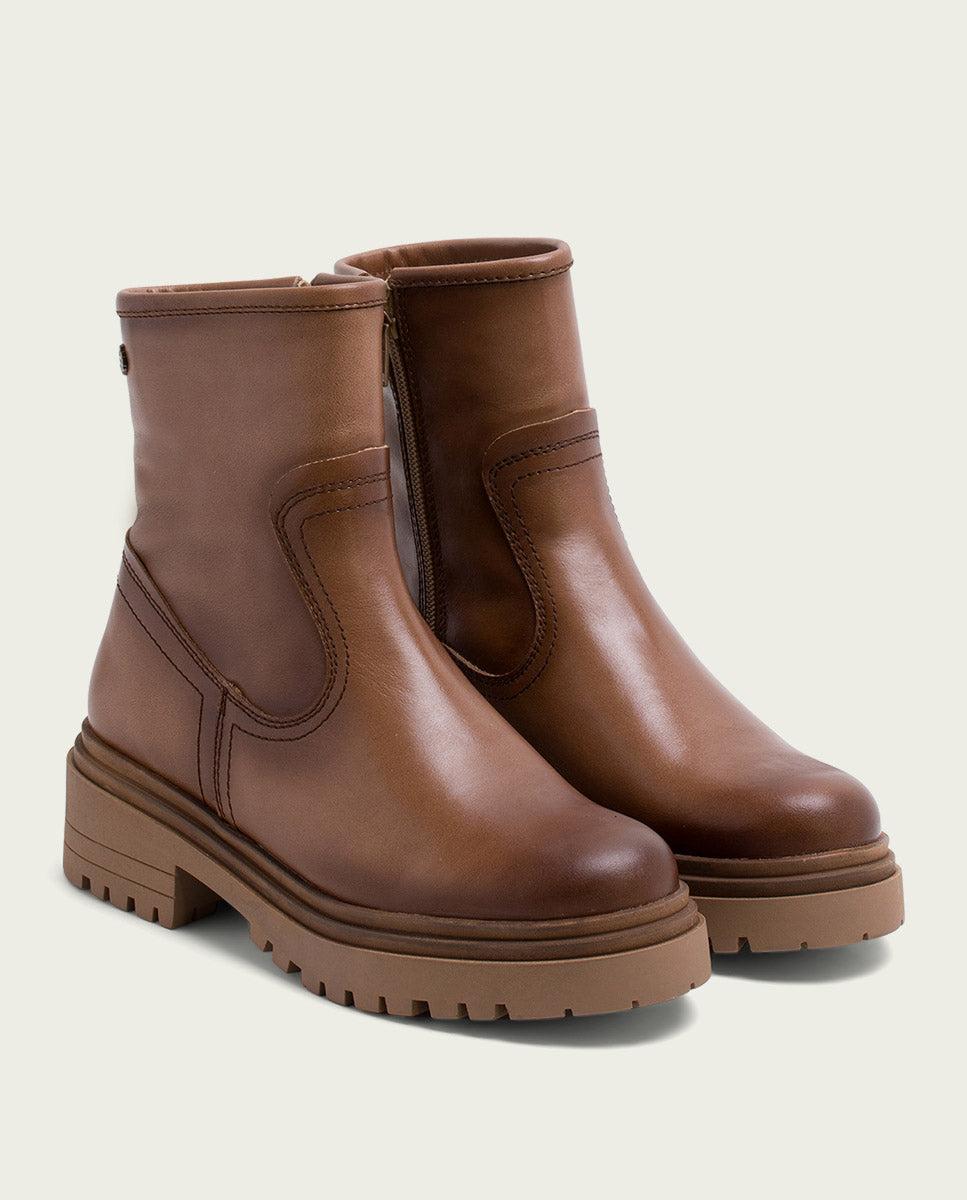 porronet BOTINES DE PIEL TAUPE CON CREMALLERA FIALA COMPRAR AHORA