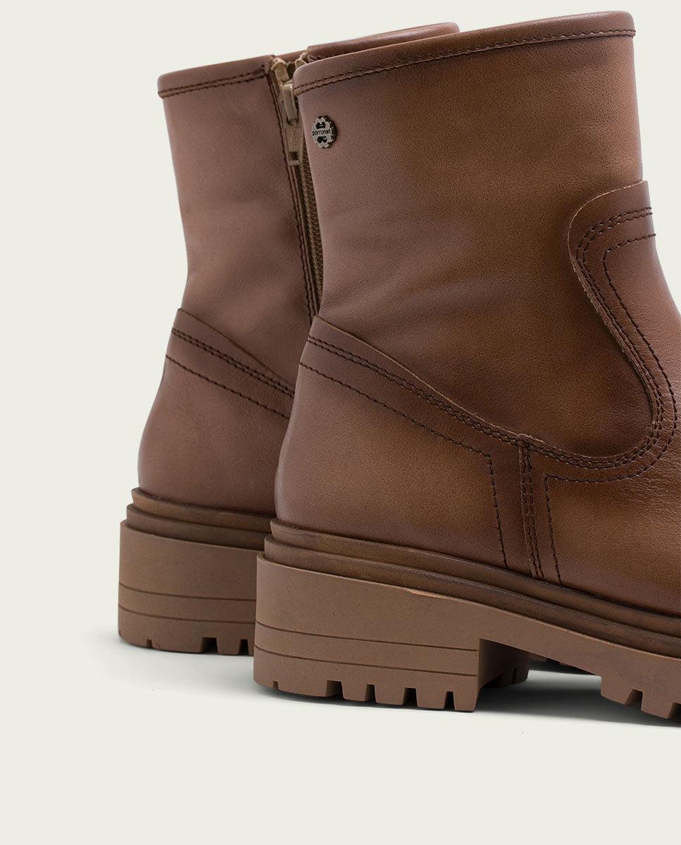 porronet BOTINES DE PIEL TAUPE CON CREMALLERA FIALA COMPRAR AHORA