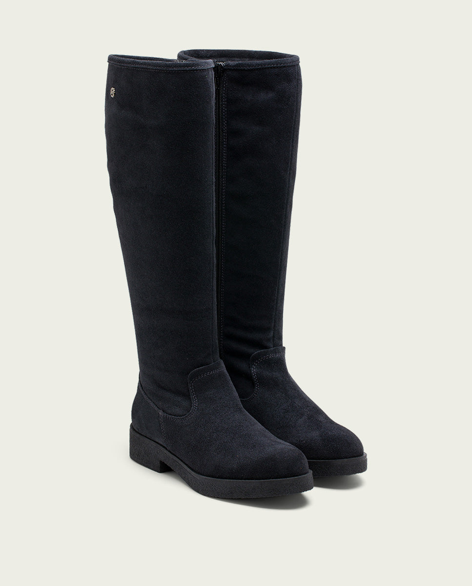 porronet BOTAS ALTAS DE PIEL CARBÓN CON CREMALLERA DUNA ÚLTIMAS EDICIONES