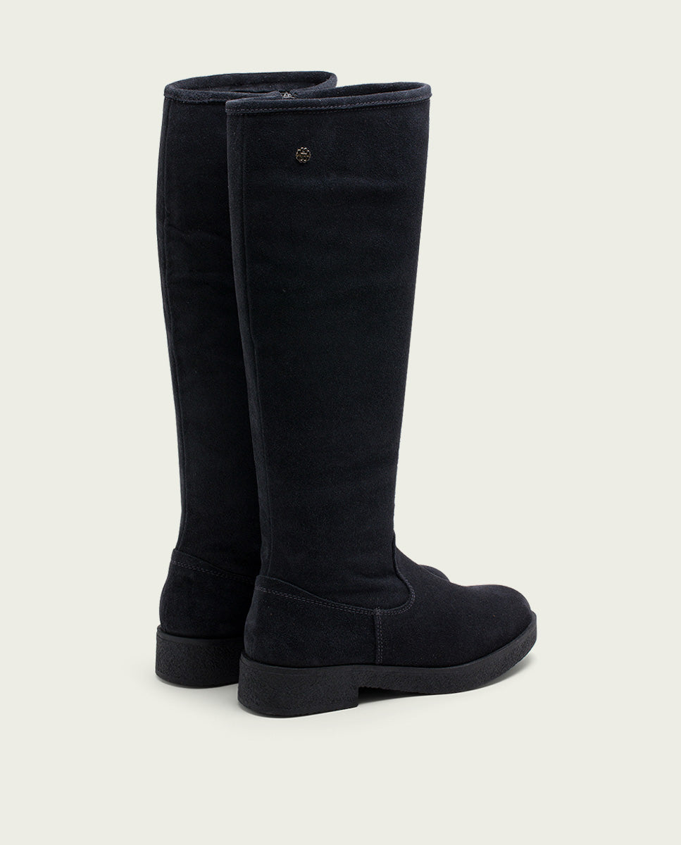 porronet BOTAS ALTAS DE PIEL CARBÓN CON CREMALLERA DUNA ÚLTIMAS EDICIONES