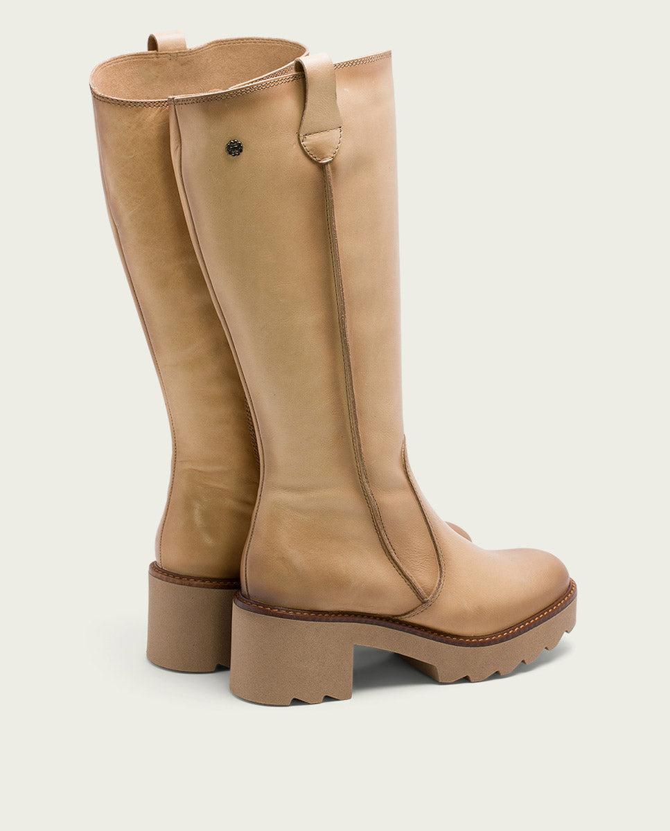 porronet BOTAS DE PIEL CON CREMALLERA CAMEL MAYRA Últimos 2 días