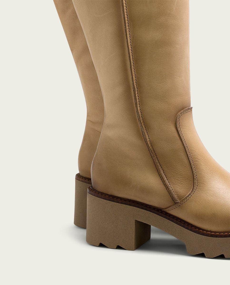 porronet BOTAS DE PIEL CON CREMALLERA CAMEL MAYRA Últimos 2 días