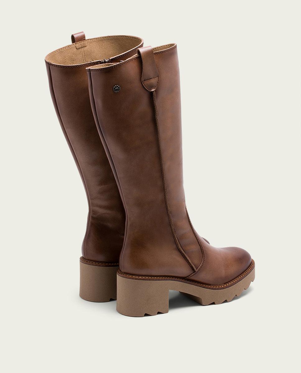 porronet BOTAS DE PIEL CON CREMALLERA TAUPE MAYRA Último día
