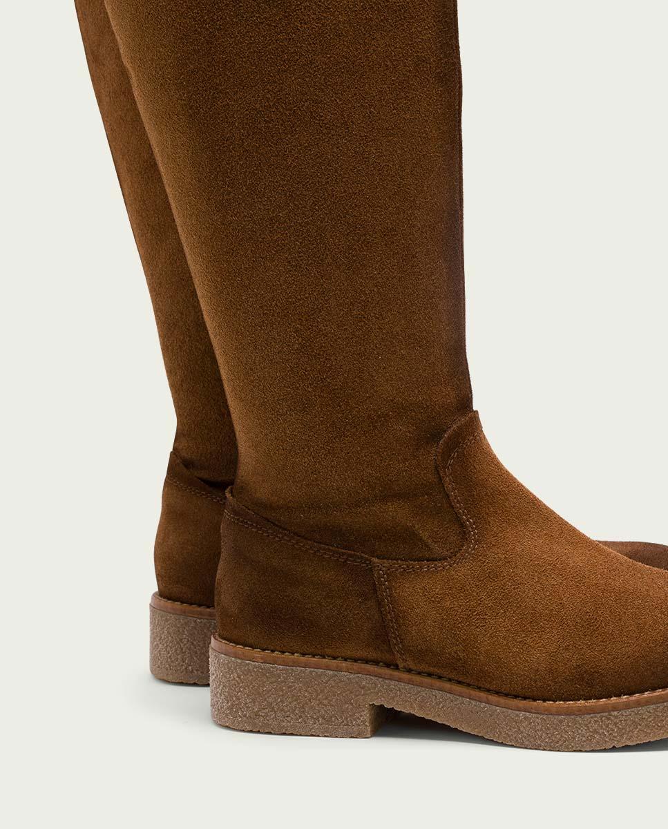 porronet BOTAS ALTAS DE PIEL CUERO CON CREMALLERA DUNA Solo queda un día