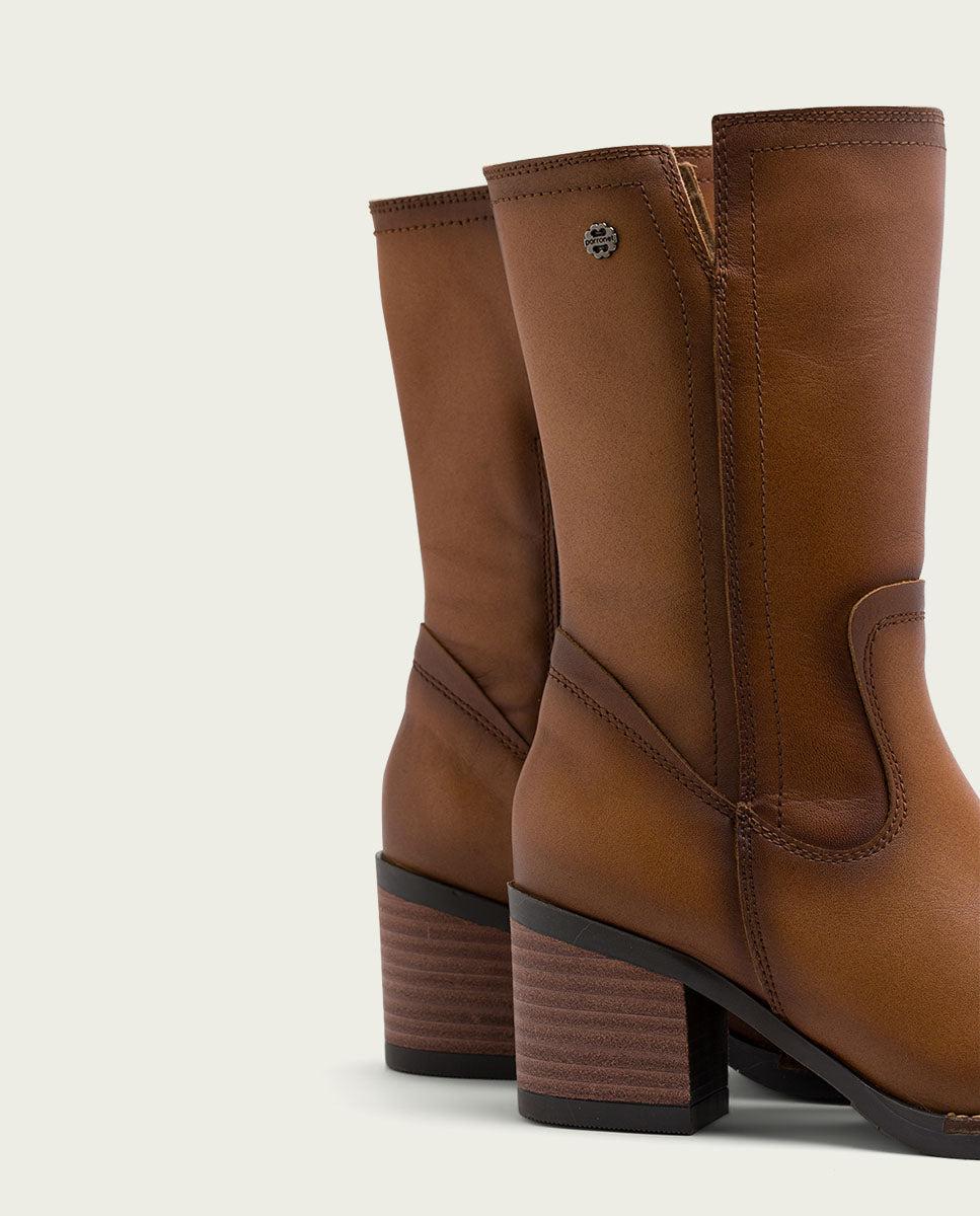 porronet BOTAS DE PIEL CUERO CON CREMALLERA JANIA Liquidación