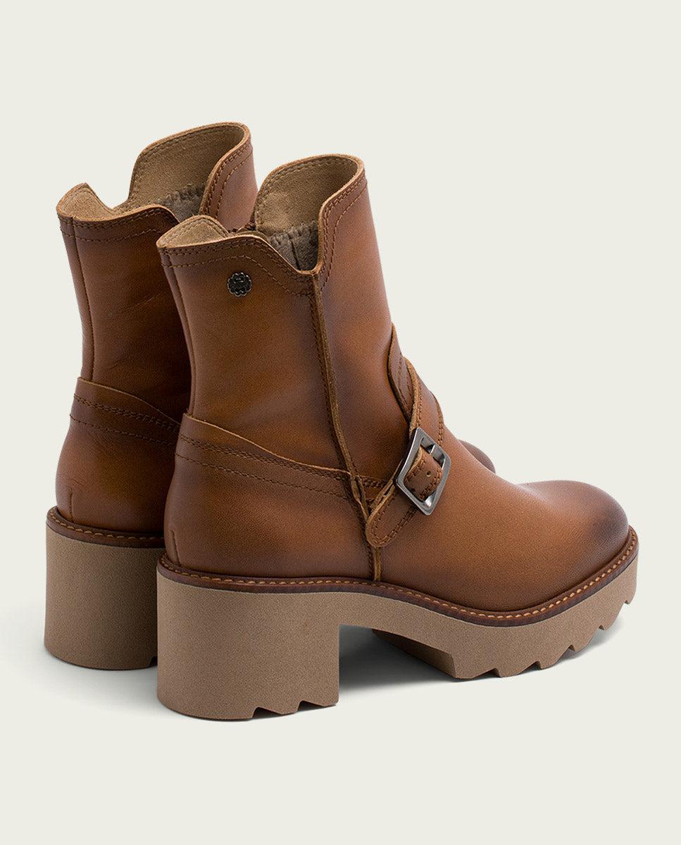 porronet BOTINES DE PIEL CON CREMALLERA CUERO MALIA Ahorra y exporta