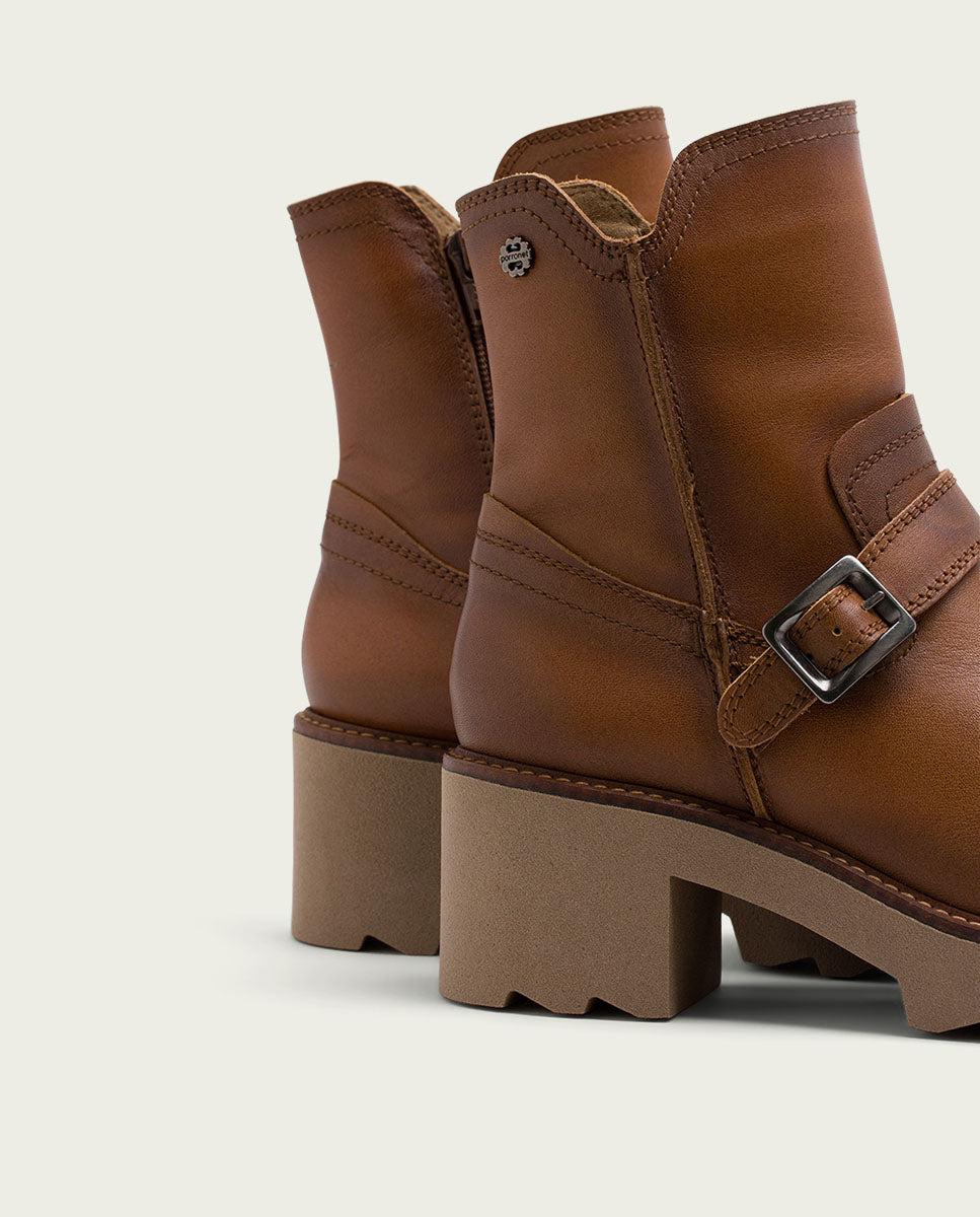 porronet BOTINES DE PIEL CON CREMALLERA CUERO MALIA Ahorra y exporta