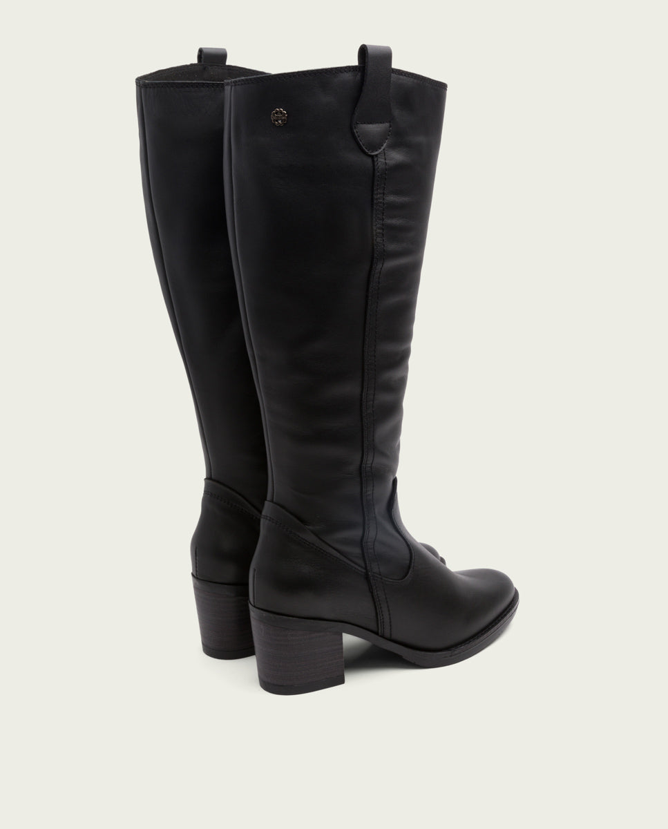 porronet BOTAS DE PIEL NEGRA CON CREMALLERA JEMMA Grandes ahorros