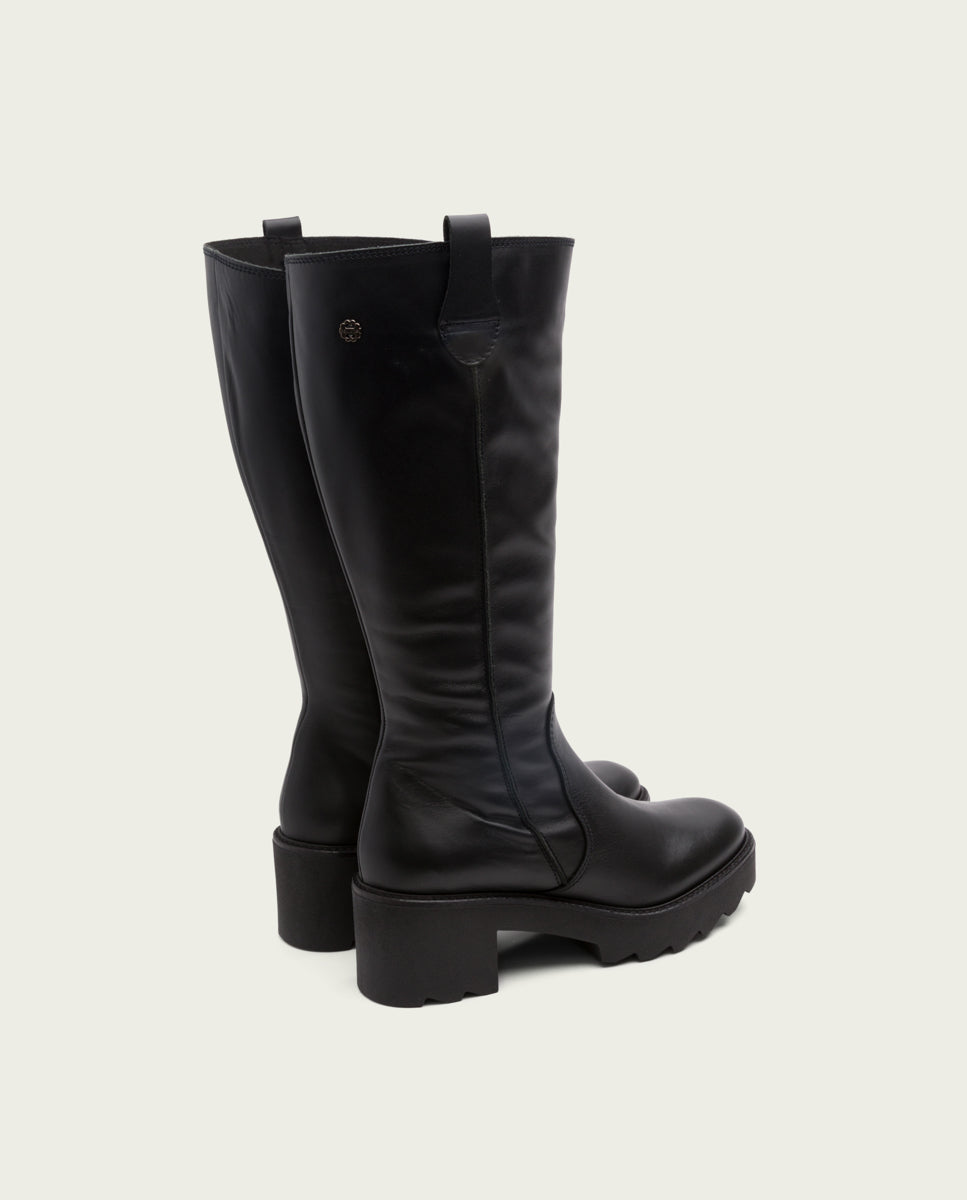 porronet BOTAS DE PIEL CON CREMALLERA NEGRA MAYRA Devoluciones gratuitas