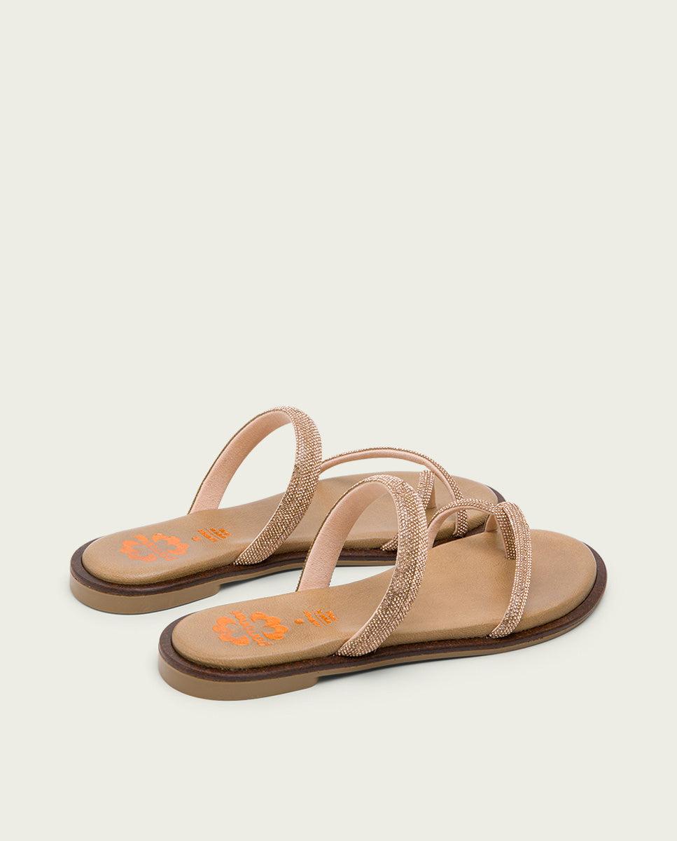 porronet SANDALIA ESCLAVA PLANA PIEL ROSÉ CALI Outlet online