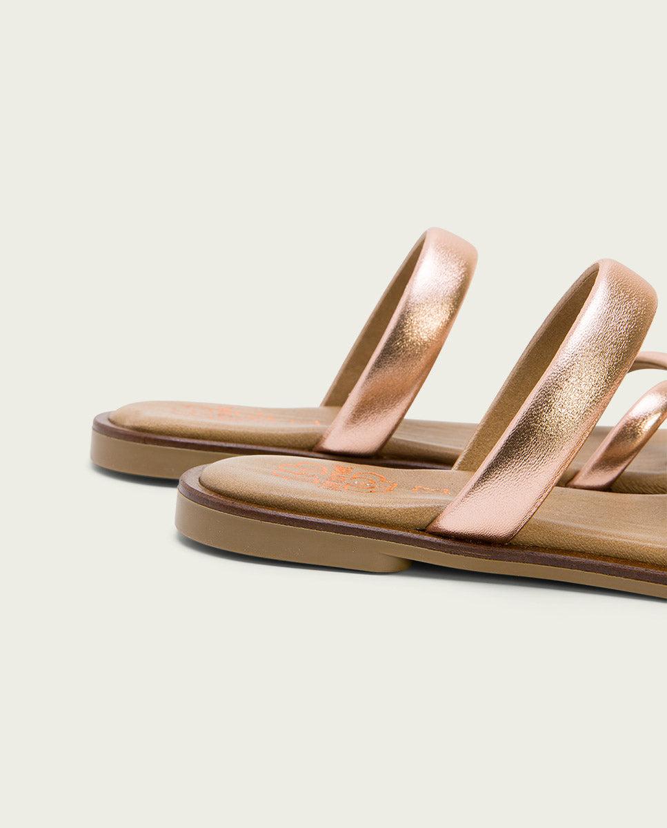 porronet SANDALIA ESCLAVA PLANA PIEL ROSÉ CARLY Ventas relámpago