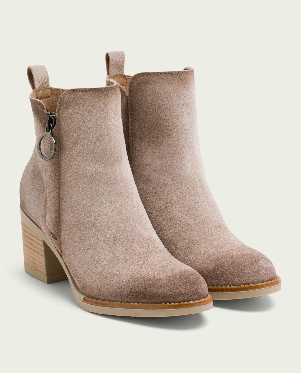 porronet BOTINES DE PIEL ARENA CON CREMALLERA JUNO Oferta especial