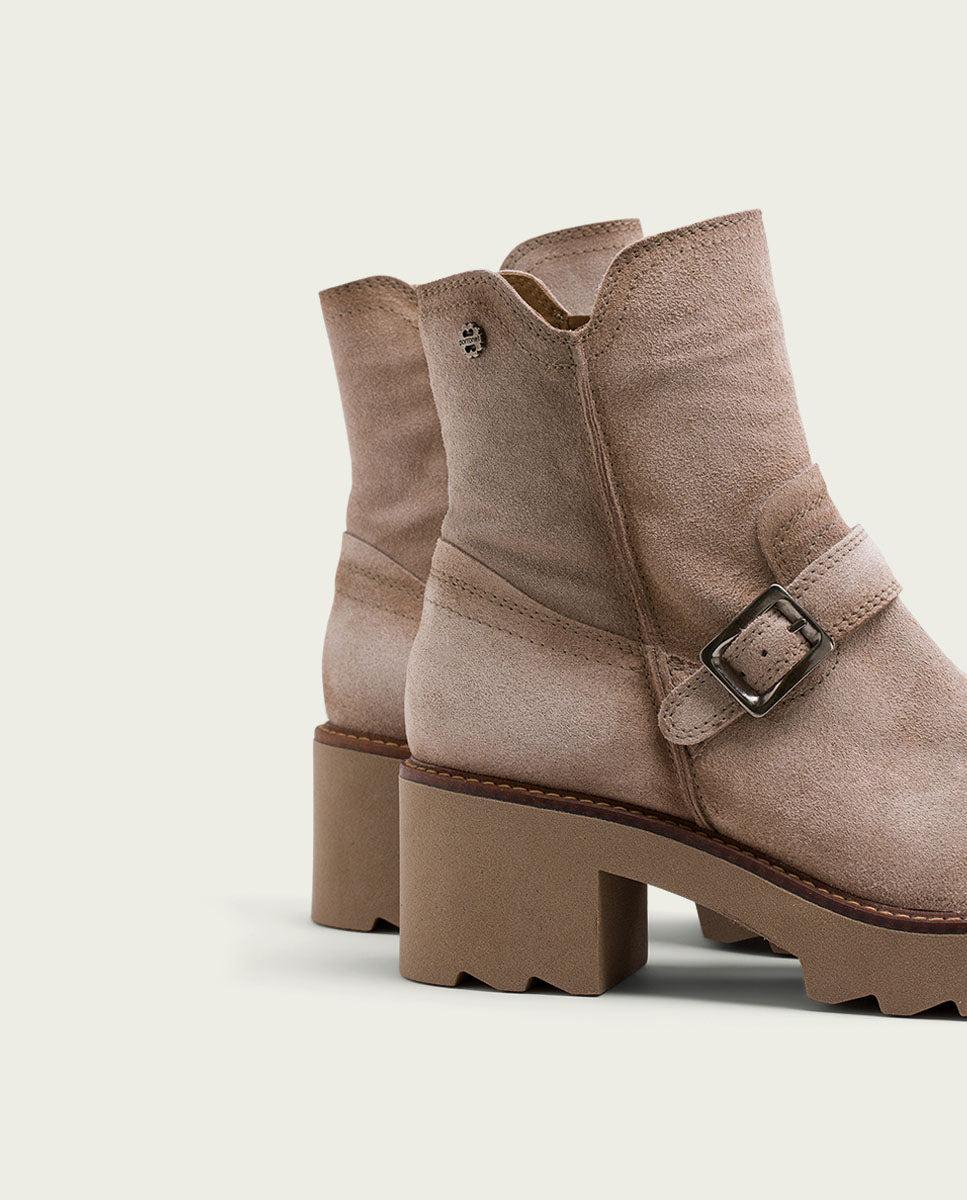 porronet BOTINES DE PIEL CON CREMALLERA ARENA MAR ÚLTIMAS EDICIONES