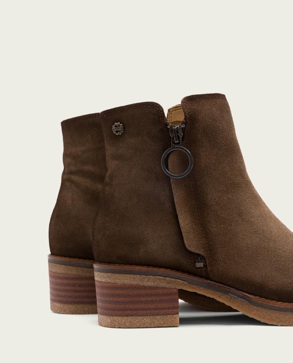 porronet BOTINES DE PIEL MOKA CON CREMALLERA GLEDA Envío internacional gratuito