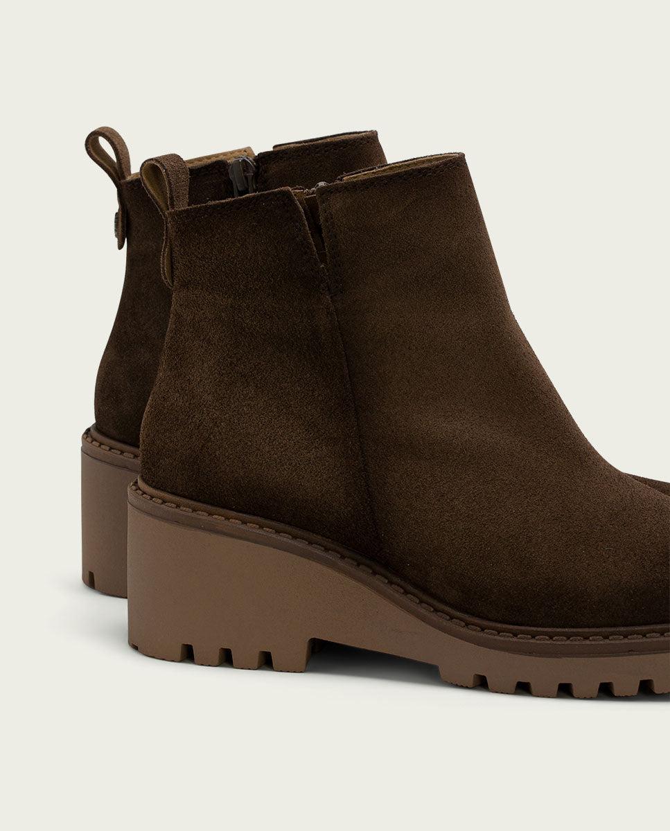 porronet BOTINES DE PIEL CON CUÑA Y CREMALLERA MOKA LIDIA Tienda de fábrica