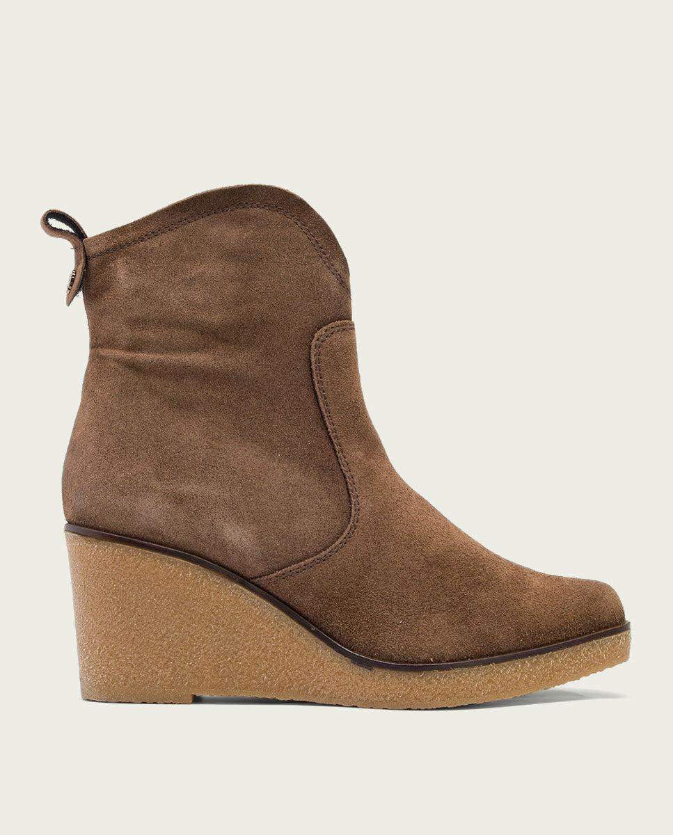 porronet BOTINES DE CUÑA MOKA CON CREMALLERA MABEL Ahorra y exporta