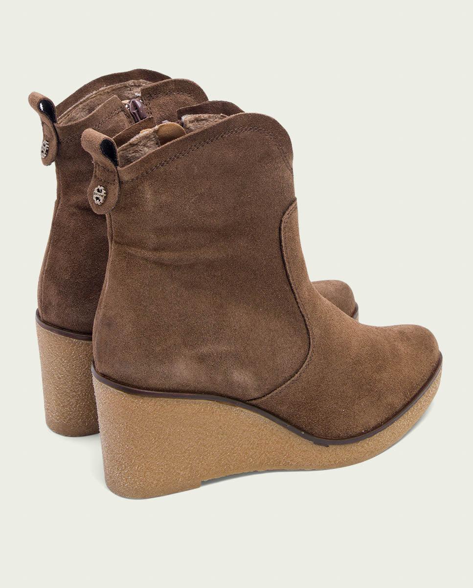 porronet BOTINES DE CUÑA MOKA CON CREMALLERA MABEL Ahorra y exporta